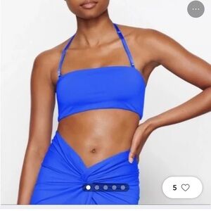 Skims swim bandeau top. Small. Cobalt blue. Brand new with tags.